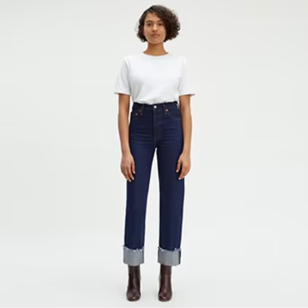 RIBCAGE STRAIGHT SELVEDGE WOMEN'S JEANS size 31 X 32